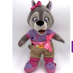 Violet the Wolf from Great Wolf Lodge stuffed animal with scoops outfit